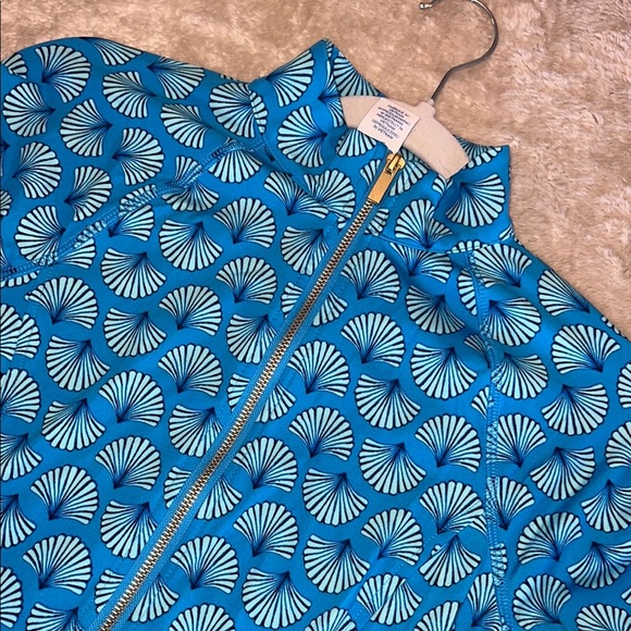 Sigrid Olsen Blue Bomber Jacket‎ with All-Over Pattern - Picture 5 of 9